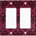 thumbnail image 6 of Metal Light Switch Plate Cover Elegant Burgundy Diamond Rose Gate Damask DAM078, 6 of 13