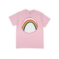 thumbnail image 4 of Care Bears Men's Cheer Bear Belly Badge Adult Graphic Print Crewneck Short Sleeve Pink Costume T-Shirt, 4 of 5