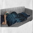 thumbnail image 6 of Night Soft Flannel Fleece Throw Blanket, Tranquil Blue Moon in Woods Covered Snow Serene Winter View Scene, Cozy Plush for Indoor and Outdoor Use, 50" x 60", Turquoise Teal White, by Ambesonne, 6 of 6