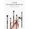 thumbnail image 2 of 12Pcs/Set Black Rod Silver Tube Makeup Tools Loose Powder Brushes Face Makeup Brushes Portable Makeup Brush Set, 2 of 9