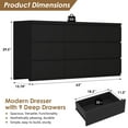 thumbnail image 2 of 63” Black Dresser with 9 Drawers, Modern Horizontal Chest of Drawers, Large Multi-Functional Storage Cabinet,Modern Dresser for TV Stand, Living Room Office, Hallway, 2 of 6