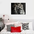 thumbnail image 5 of Nawypu  Lion King with Crown Canvas Wall Art Black and White African Wild Animals Portrait Picture Prints Modern Artwork for Office Bedroom Wall Decor Framed, 5 of 6