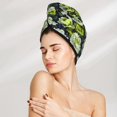 thumbnail image 5 of Xecao Teal floral elegance Print Hair Towel, Hair Turbans for Wet Hair, Drying Hair Wrap for Curly Hair Women,Coral Velvet Dry Hair Cap,Dry Hair Hat, 5 of 6