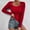 Red, variant on Shirts for Women Plain Winter Casual Collar Button Solid Color Base Knitted Sweater Pink Womens Blouses