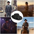 thumbnail image 4 of Hsqqdc Elegant Fedora Trilby Hat, Nonwoven Jazz Cap Classic Gentleman Panama Hat, 4 of 7