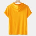 thumbnail image 5 of LEEYNEER Clearance Mens Tops Casual Men Solid Fashion Hooded Pullover Short Sleeve Sports T-Shirt Top, 5 of 7