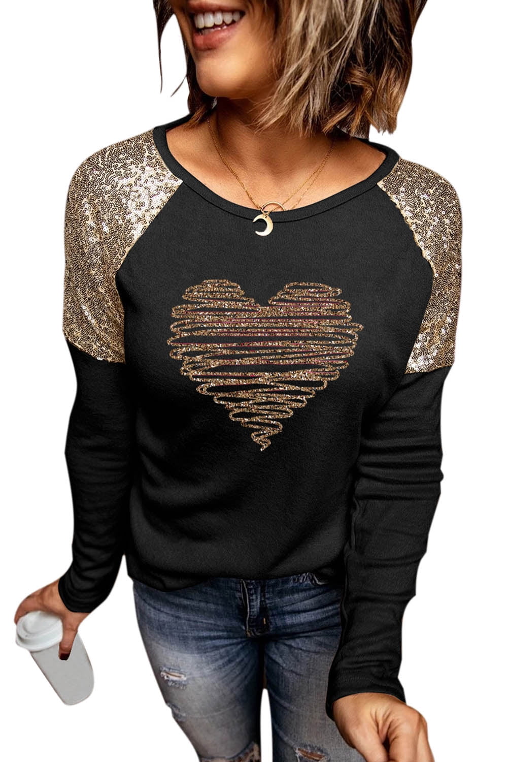 Women's Love Heart Printed T Shirt Round Neck Short Sleeve Tie-dye Tops Valentine's Day Casual Pullover Tunic Blouse 