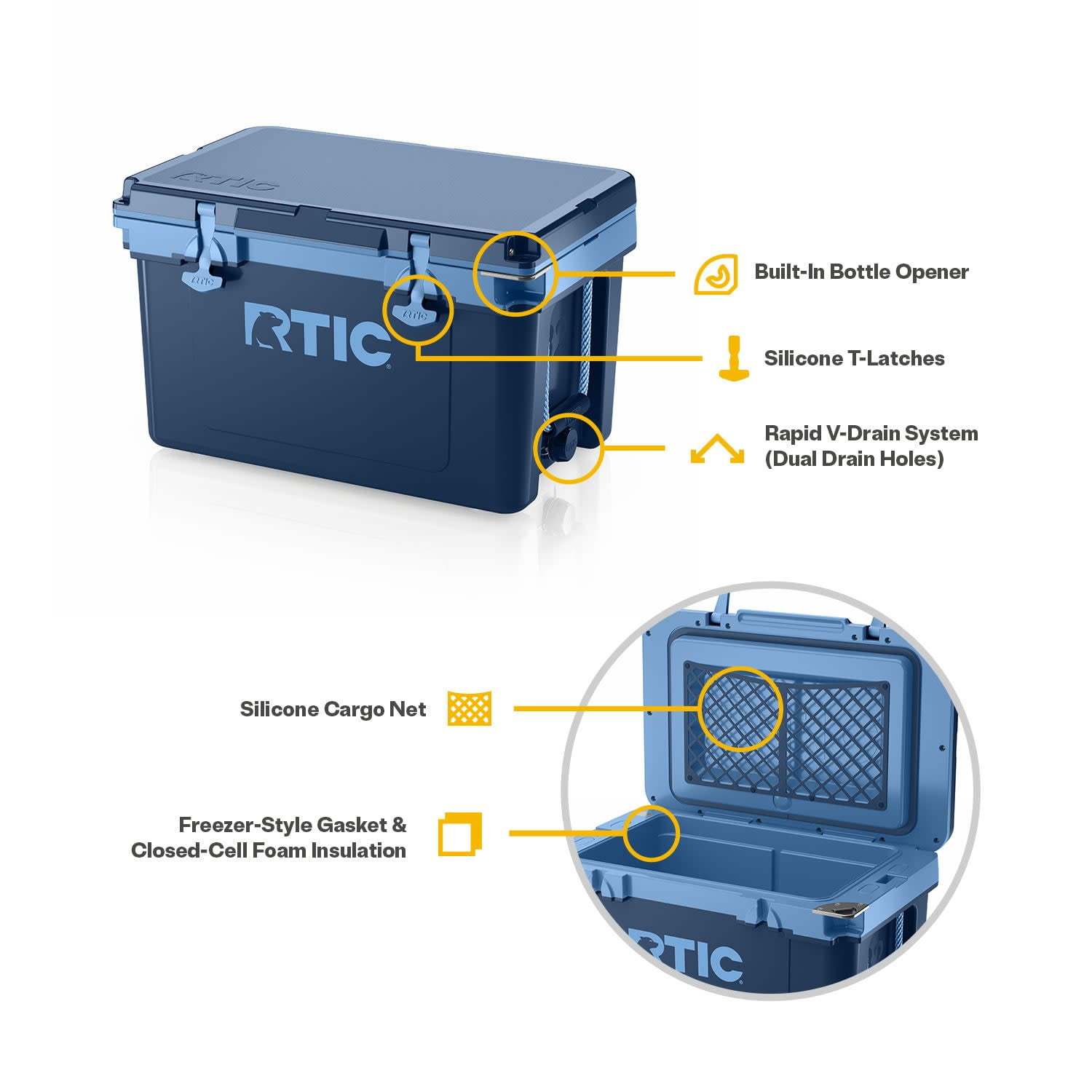 RTIC 32 QT Ultra-Light Cooler, Snapdragon, Fits 48 Cans, 5-Day Ice