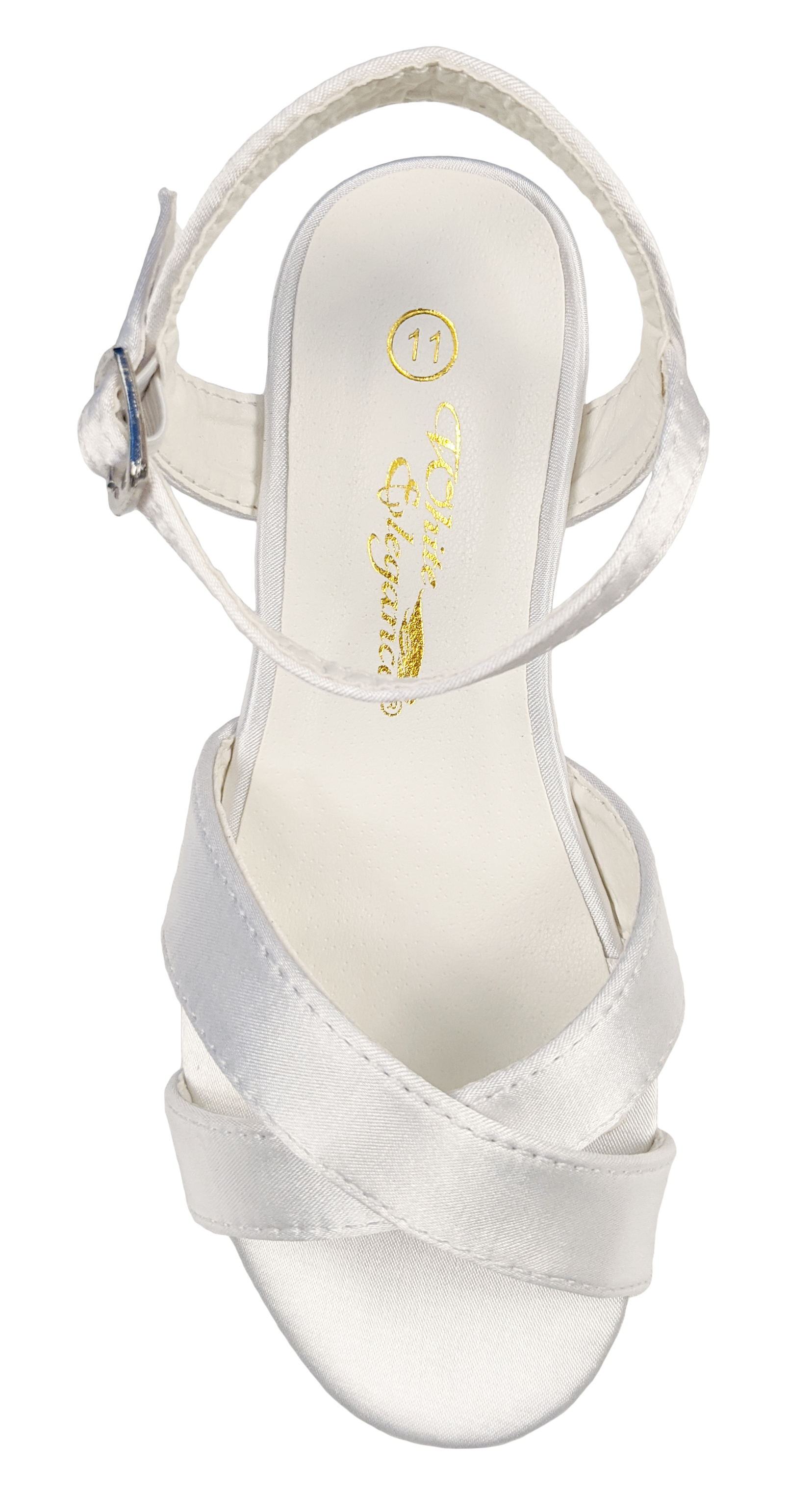 Little Things Mean A Lot Girls White Satin Dress Sandals with Heel (Little Girl, Big Girl) - image 4 of 6