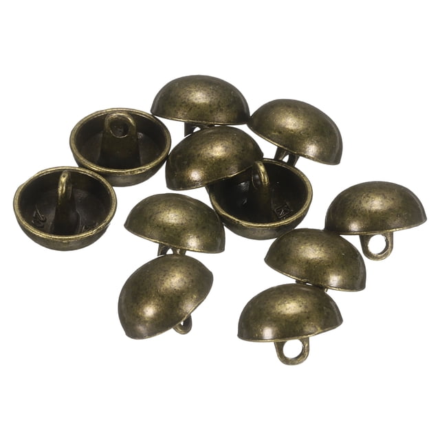 Uxcell 12 piezas de botones de metal con forma de cúpula, 12.5 mm / 1/2" botones de metal con tapa de perla en forma de hongo para blazer, abrigo, bronce