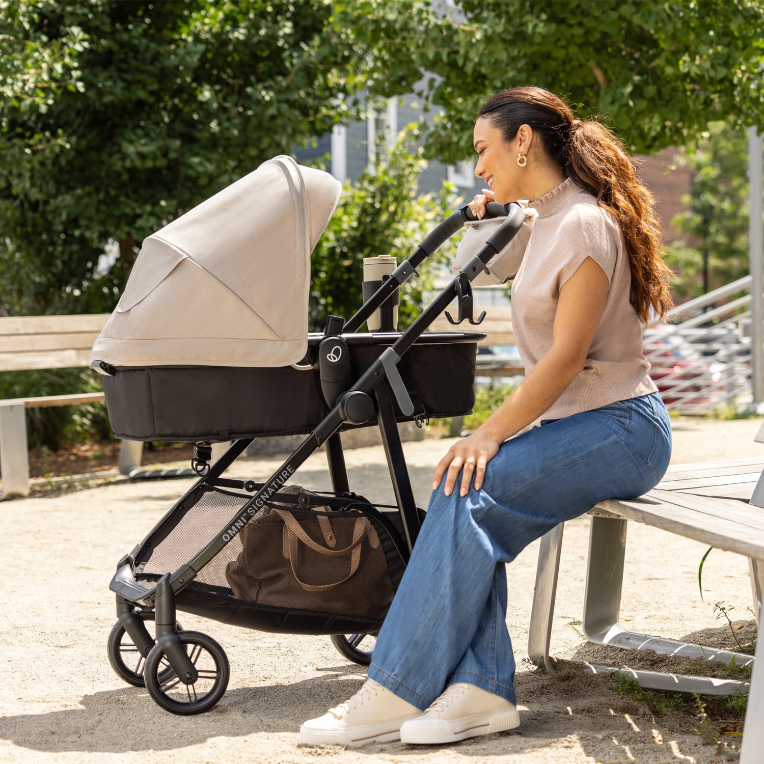 Evenflo Omni Signature Travel System with LiteMax Infant Car Seat, Porto Black