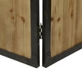 thumbnail image 6 of DecMode 48" x 71" Brown Wood Hinged Foldable Partition 3 Panel Room Divider Screen with Solid Wood Panels, 1-Piece, 6 of 8
