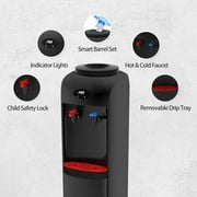 IKT Water Dispenser, Top Loading Water Cooler with Compressor Cooling, Child Safety Lock, Energy Saving, ETL Approved Hot and Cold Water, Black