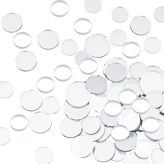 120pcs Round Mirror Glass Mosaic Tiles Small Mirror Round Craft Mirror Tiles for Home Decoration Crafts Jewelry Making Arts Crafts Projects 4 Sizes Clear