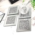 thumbnail image 3 of yeacher Elegant Diamond-Embedded Glass Coasters for Stylish Table Decor, Silver Round & Square Options, Heat-Resistant & Scratch-Proof, Perfect for Parties, Gifts, and Home Use, 3 of 6