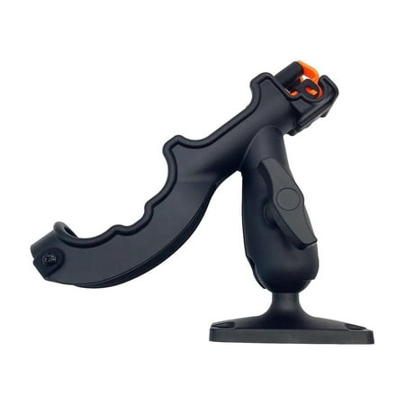 Fishing Rods Holder Accessory Swivel Deck Mount Universal Nylon Black Large Clamp 360 Degree Rotating for Kayak Canoe Yacht Boat Dock