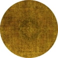 thumbnail image 1 of Ahgly Company Machine Washable Indoor Round Persian Yellow Bohemian Area Rugs, 6' Round, 1 of 4