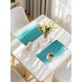 thumbnail image 5 of Ombre Turquoise Waves Placemats Set of 12, Abstract Art Gradient Modern Placemats for Dining Table, Place Mats for Kitchen Tabletop, Waterproof Wipeable Dining Table Mats Set, 5 of 9