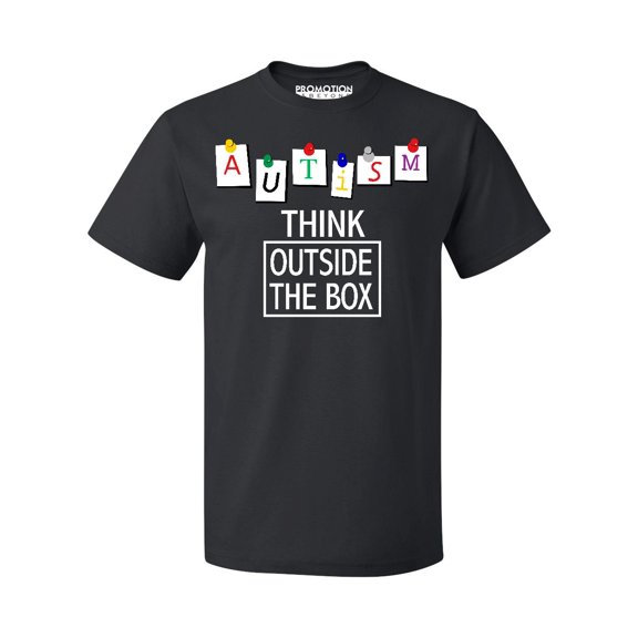 Autism Awareness Think Outside The Box Men's T-shirt, 2XL, Black