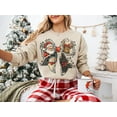thumbnail image 2 of Wonderful Time Christmas Bow Sweatshirt | Vintage Holiday Santa Reindeer Snowman Pullover, 2 of 7