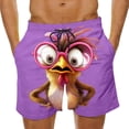 thumbnail image 2 of Yaoyar Men Swim Trunks 2026 Funny 3D Cartoon Expression Face Print Mens Beach Shorts Casual Boarding Short with Pockets, 2 of 6
