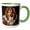 Green/White, variant on 3drose, Shetland Sheepdog Royal Portrait Canine Majesty, 11oz Two-tone Yellow Mug