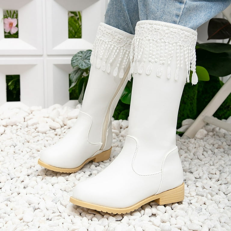 Ccpelsie Little/Big Girls Knee-High Fashion Boot Side Zipper and