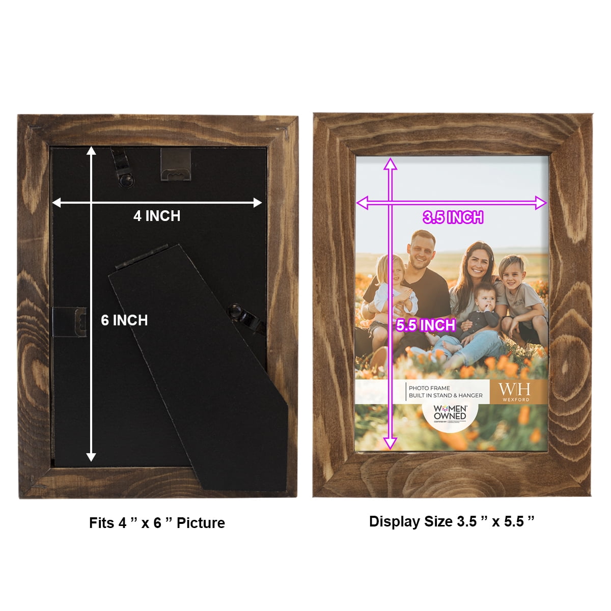 Woodgrain 4 in. x 6 in. Walnut Picture Frame