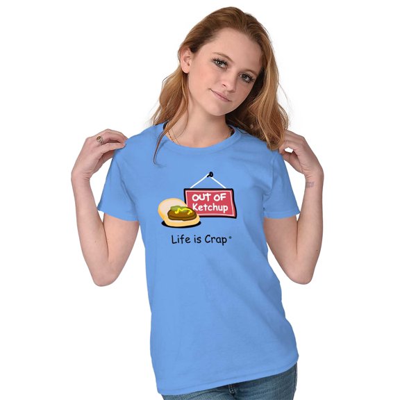 Out Of Ketchup Burger BBQ Grilling Women's T Shirt Ladies Tee Brisco Brands S