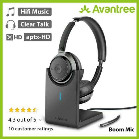 [2019 New!] Avantree AH6B Bluetooth on Ear Headphones with Detachable Microphone, Hi-Fi Wireless Headset, 22hrs Play Time, for Home Office, PC Computer, Conference Calls, Skype, Phones,