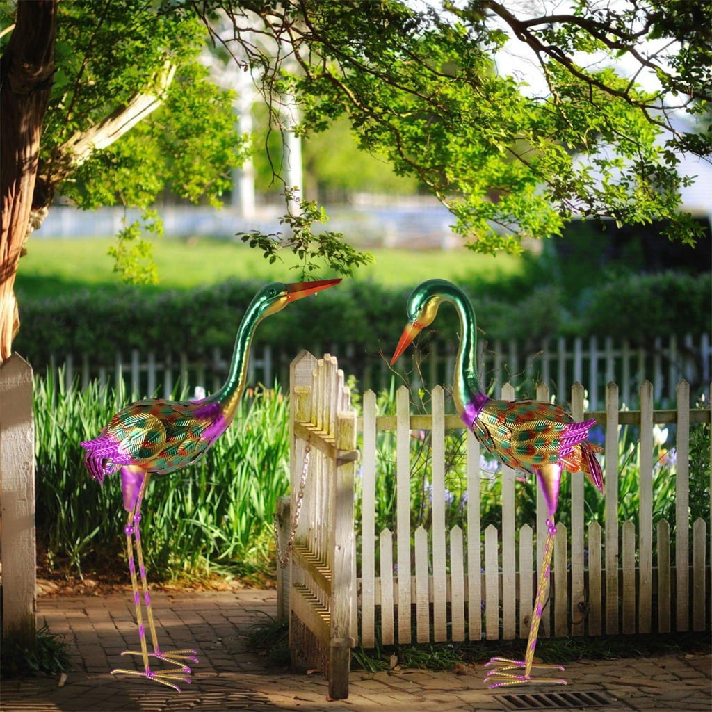 Elegant Low Head Cranes Sculpture For Outdoor Landscape Lawn And Hallway Design