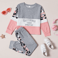 thumbnail image 1 of PatPat Kid Girls Pullover Printed Colorblock Sweatshirt and Joggers Set 2 Piece Sizes 4-12, 1 of 7