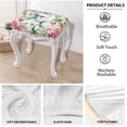thumbnail image 4 of Xoenoiee Hummingbird Butterfly Flower Print Bar Stool Covers Rectangle Stretch Rectangle Barstool Covers Elastic Chair Seat Slipcovers Saddle Seat Cover Vanity Stool Cover Washable, 2 Pack, 4 of 6