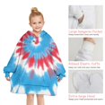thumbnail image 6 of Colorful Tie Dye Mandala Pattern Blanket Hoodies for Kids 6-13YR Oversize Wearable Blanket Hoodies for Boys Girls Teens, 6 of 7