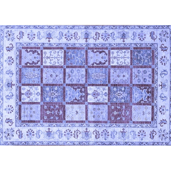 Ahgly Company Indoor Rectangle Persian Blue Traditional Area Rugs, 6' x 9'