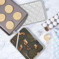 thumbnail image 5 of Yayeee Pot Holders Kitchen Heat Resistant with Pockets 7"x9.8" Cotton Oven Cooking Hot Pads, Green Forest Fox Pattern, 5 of 7