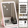 thumbnail image 4 of Rechargeable LED Illuminated Desktop Makeup Mirror with Storage Tray for Vanity Dorm or Travel, 4 of 9