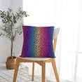thumbnail image 5 of Yiaed Leopard Neon Rainbow Gradient Print Pillow Covers Super Soft Decorative Square Throw Pillow Covers Case Cushion Covers for Sofa Couch Bedroom Car Decor（No pillow core）-24"x24", 5 of 7