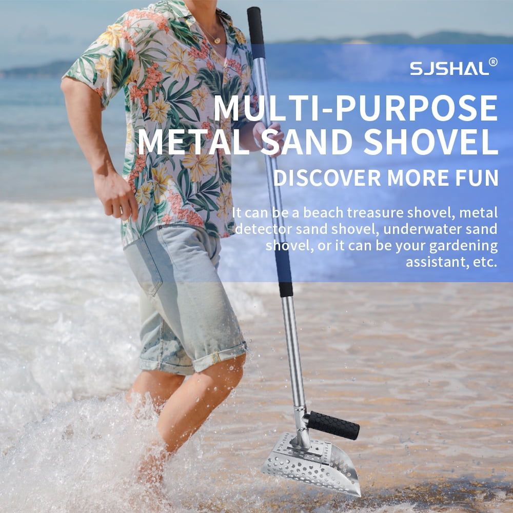 Heavy Duty Sand Scoop for Metal Detecting - Beach Screen Treasure Hunts, Sand Shovels, Metal Detector Detection Accessories, and Digging Tools