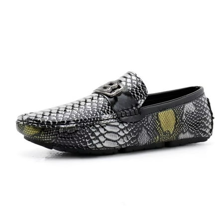 

JJtiger Retro serpentine bean shoe cover feet tide shoes metal men casual
