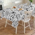 thumbnail image 4 of Video Game Rectangle Tablecloth, Black White Game Controller Monochrome Waterproof & StainResistant Tablecloth, Washable Oil-proof Table Cover for Dining/Party/Wedding/Camping/Buffet 60x120 In, 4 of 9