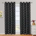thumbnail image 1 of Pair Meridian Room Darkening Thermal-Insulated Grommet Window Curtain Panels ( Set of 2 ) - Black/White - 104x108, 1 of 3
