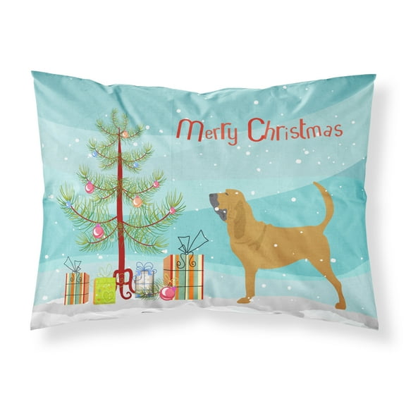 Bloodhound Merry Christmas Tree Fabric Standard Pillowcase