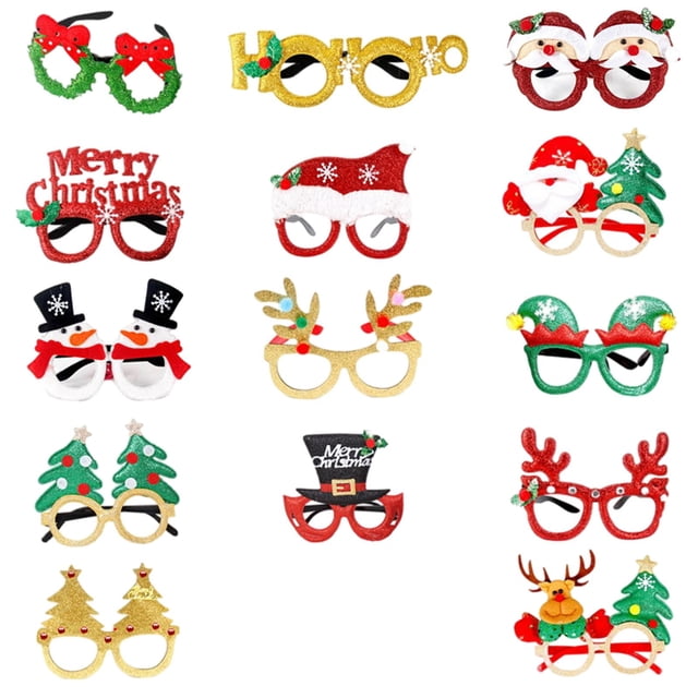Gafas De Navidad Y Sombreros Set Foto Booth Props Party Santa Claus HATS 14 PCS Sunnimix Proveedor de sombreros de fiesta