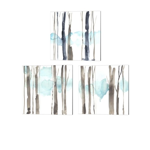 Metaverse Jennifer Goldberger 'Snow Line' Canvas Art (Set of 3)