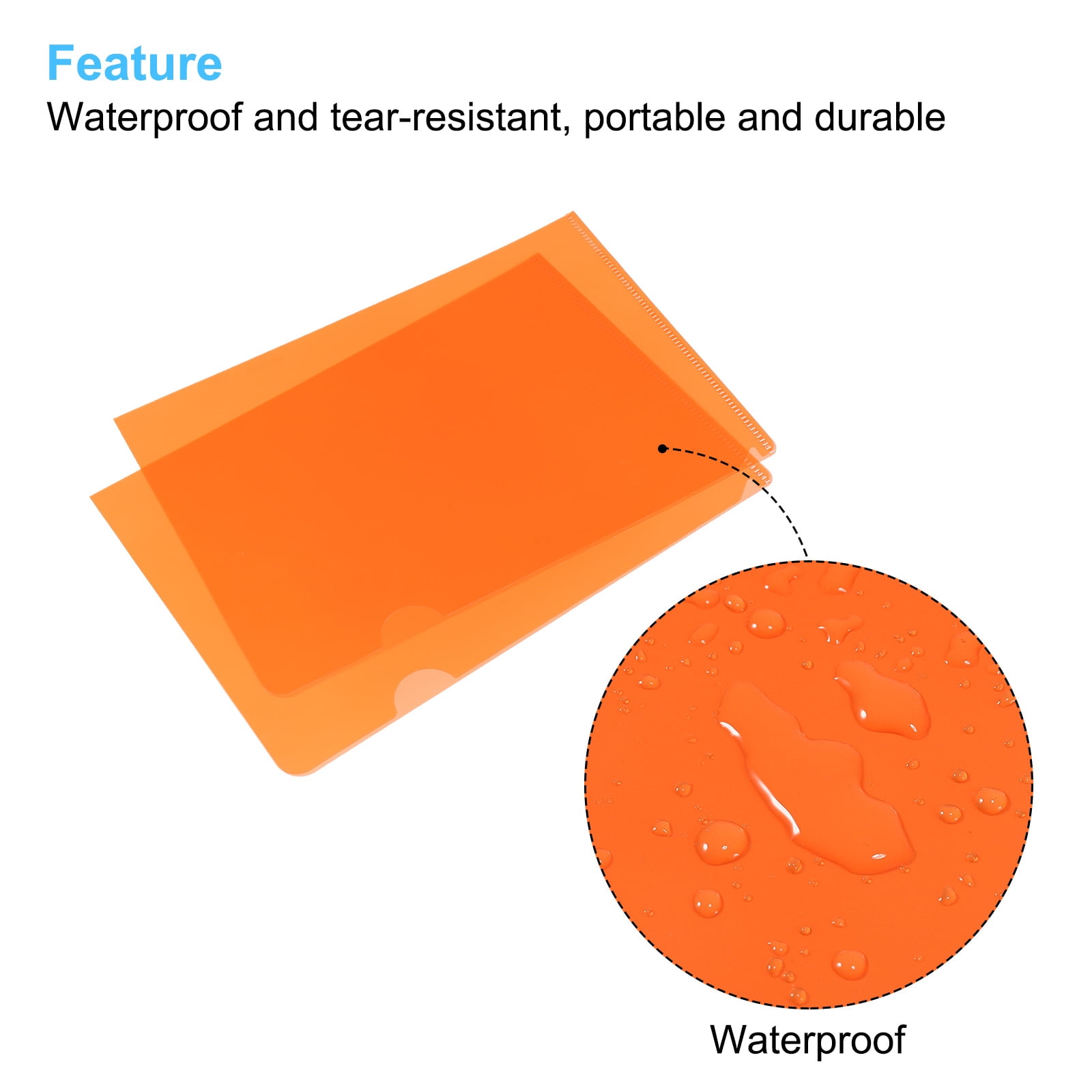 Unique Bargains Durable File Project Pockets Clear Paper Document L Type Folders 12 Pcs