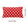 thumbnail image 2 of Christmas Pillowcases, Holiday Cushion Covers, Red and White Polka Dots Plush Jacquard Pillow Cover for Sofa Bed, Soft Durable Polyester Decorative Cushion Case 45x45cm 30x50cm, 2 of 7