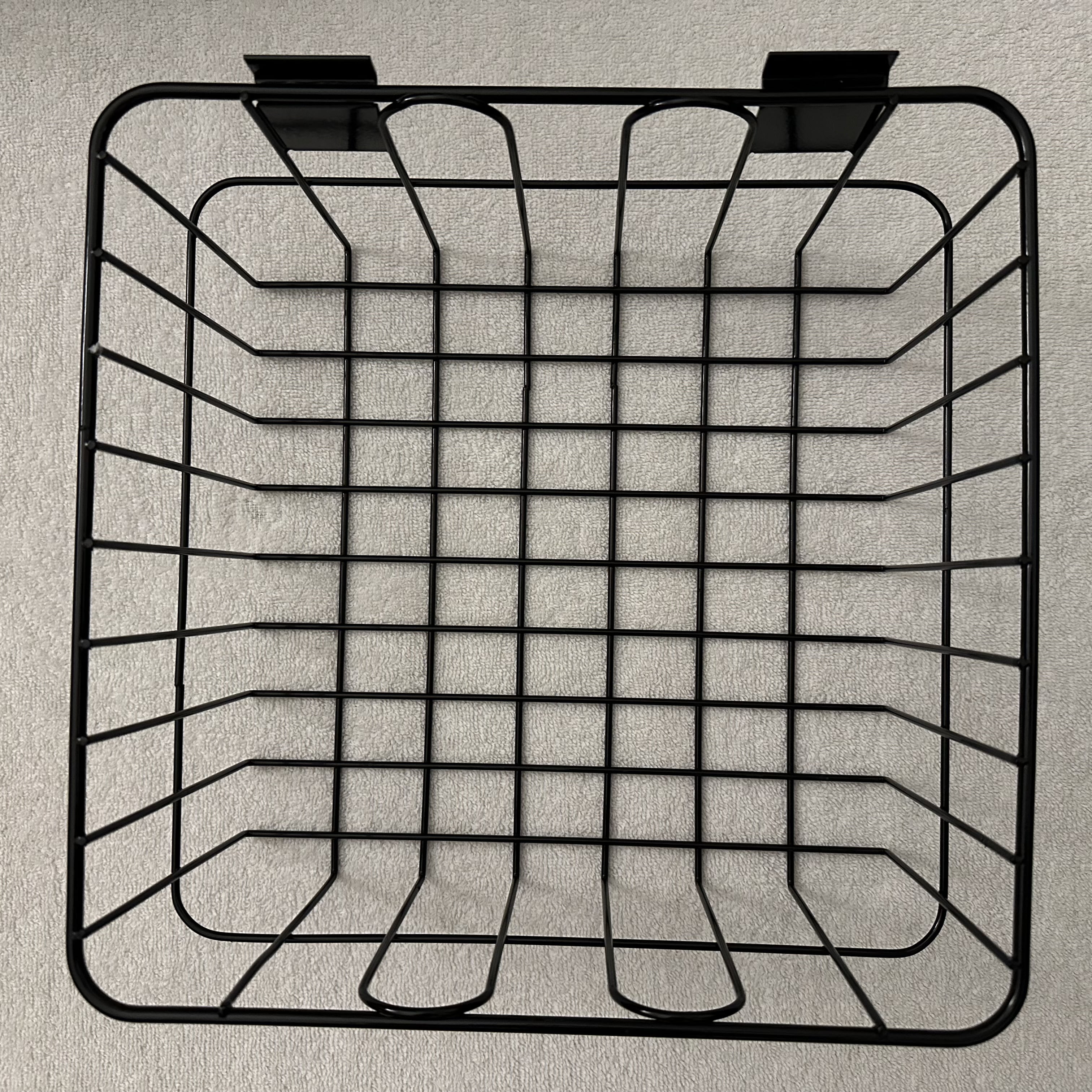 BOXOB 3-Pack Slatwall Baskets - Black Vinyl Coated Steel Hanging Bins For Retail, Garage, Home Organization