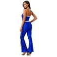 thumbnail image 5 of iiniim Women's Sleeveless Halter Neck Sparkly Sequin Fringe Jumpsuit Tassel Dance Outfit for Rave Party Royal Blue L, 5 of 7