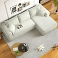 thumbnail image 3 of AENKYO 104 Modular L-Shaped Sectional Sofa with Chaise Lounge, Cloud Couch Deep Seat, Corduroy Upholstered Living Room Furniture, No Assembly Required, White, 3 of 9